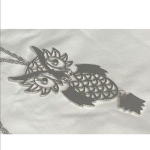 Vintage Owl Chain Silver Tone. Chain 24” Owl 4.5”
